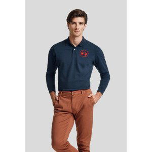 Polokošile la martina man polo l/s piquet stretch modrá xl