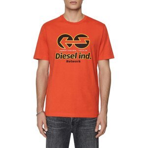 Tričko diesel t-just-e18 t-shirt oranžová m