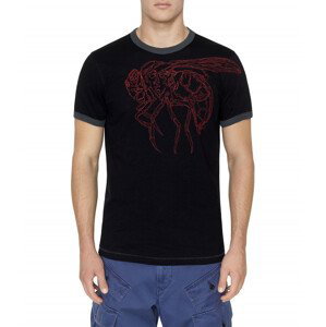 Tričko diesel t-diering-e1 t-shirt černá m