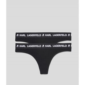 Spodní prádlo karl lagerfeld logo thong 2-pack černá s