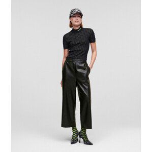 Kalhoty karl lagerfeld perforated faux ltr culottes černá 44