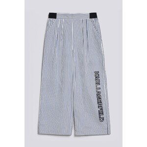 Kalhoty karl lagerfeld striped pants w/embroidery bílá 38
