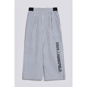 Kalhoty karl lagerfeld striped pants w/embroidery bílá 40