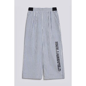 Kalhoty karl lagerfeld striped pants w/embroidery bílá 42