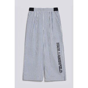 Kalhoty karl lagerfeld striped pants w/embroidery bílá 44