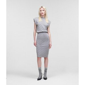 Sukně karl lagerfeld monogram jacquard knit skirt šedá xs