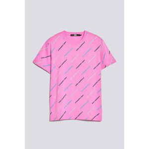 Tričko karl lagerfeld aop future logo t-shirt růžová s