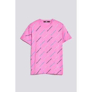 Tričko karl lagerfeld aop future logo t-shirt růžová xs
