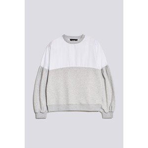 Mikina karl lagerfeld monogram fabric mix sweatshirt šedá m