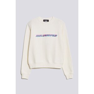 Mikina karl lagerfeld future logo crop sweatshirt bílá s