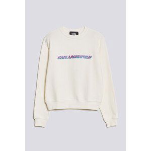 Mikina karl lagerfeld future logo crop sweatshirt bílá xs