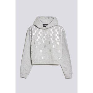 Mikina karl lagerfeld monogram printed hoodie šedá xs