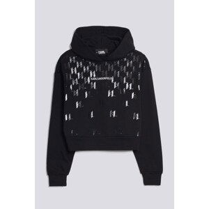 Mikina karl lagerfeld monogram printed hoodie černá l