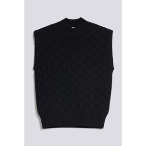 Svetr karl lagerfeld monogram jacquard knit top černá xs