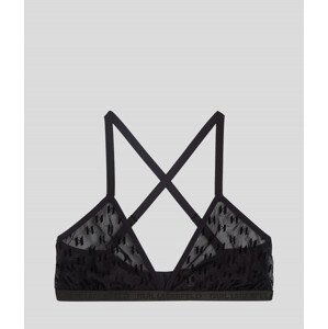 Spodní prádlo karl lagerfeld kl monogram flock triangle bra černá m