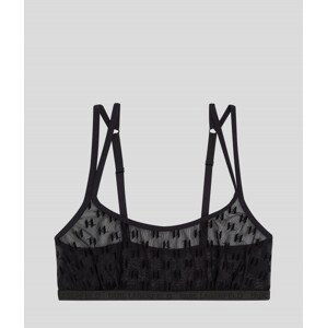 Spodní prádlo karl lagerfeld kl monogram flock bralette černá l