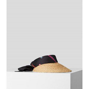 Kšiltovka karl lagerfeld k/futuristic aop raffia visor hnědá none