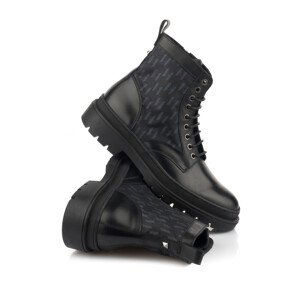 Kotníková obuv karl lagerfeld outland mono mix lace boot černá 40