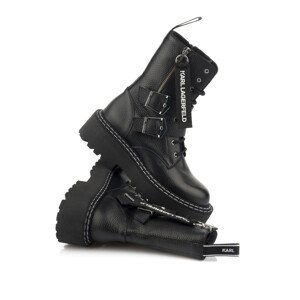 Boty na vyšší platformě karl lagerfeld patrol ii buckle strap hi boot černá 36