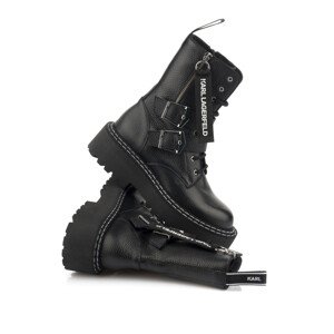 Boty na vyšší platformě karl lagerfeld patrol ii buckle strap hi boot černá 38