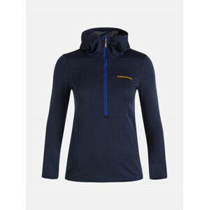 Mikina peak performance w light hooded fleece half zip salute blue/island blue