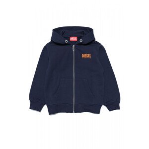 Mikina diesel sgirkhoodzip-logox over sweat-shirt bílá 12y