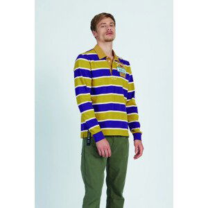 Polokošile la martina man polo l/s striped jersey fialová m