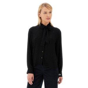 Košile la martina woman shirt l/s viscose satin černá 3