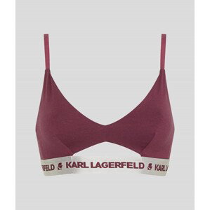 Spodní prádlo karl lagerfeld metallic peephole logo bra červená s