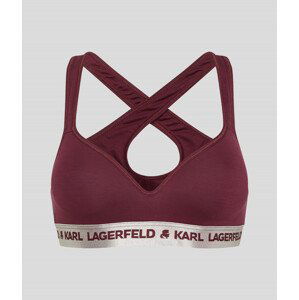 Spodní prádlo karl lagerfeld metallic logo padded bra červená xs