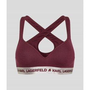 Spodní prádlo karl lagerfeld metallic logo padded bra červená s