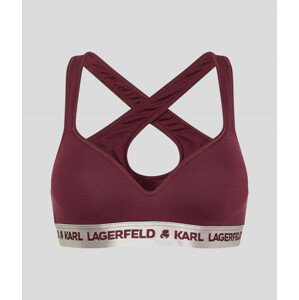 Spodní prádlo karl lagerfeld metallic logo padded bra červená m