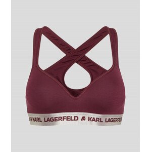 Spodní prádlo karl lagerfeld metallic logo padded bra červená l