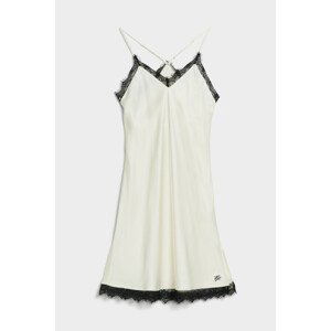 Pyžamo karl lagerfeld lace trim satin negligee bílá xs