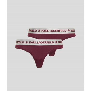 Spodní prádlo karl lagerfeld metallic logo thong 2-pack červená xs