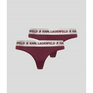 Spodní prádlo karl lagerfeld metallic logo thong 2-pack červená xl