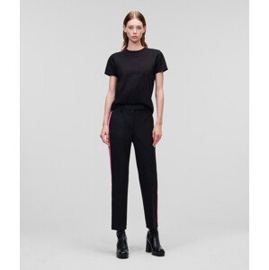 Kalhoty karl lagerfeld satin panel tailored pants černá 38