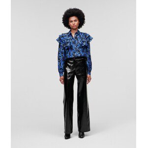 Kalhoty karl lagerfeld faux patent leather pants černá 44