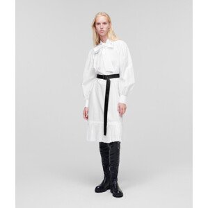 Šaty karl lagerfeld pleated hem shirt dress bílá 38