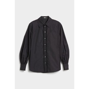 Košile karl lagerfeld decorative trim poplin shirt černá 40