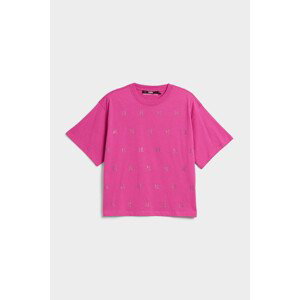 Tričko karl lagerfeld monogram rhinestone t-shirt růžová xs