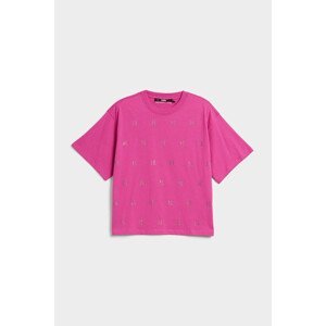 Tričko karl lagerfeld monogram rhinestone t-shirt růžová s