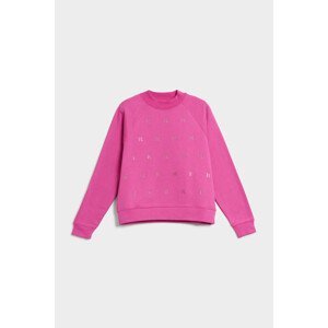 Mikina karl lagerfeld monogram rhinestone sweatshirt růžová xs