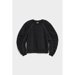 Mikina karl lagerfeld ruffled sleeve sweatshirt černá l