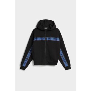 Mikina karl lagerfeld double jersey zip up w/hood černá s