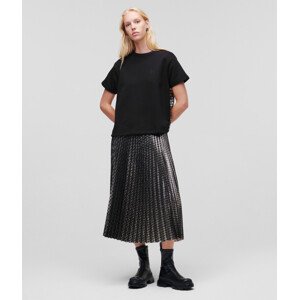 Mikina karl lagerfeld pleated fabric mix sweatshirt černá l