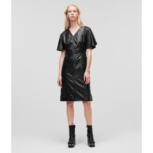 Šaty karl lagerfeld leather dress černá 44