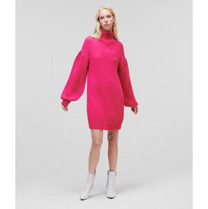 Svetr karl lagerfeld long knit tunic w/logo růžová xs