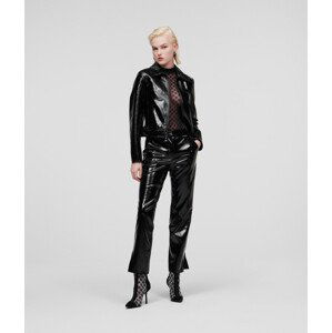 Kalhoty karl lagerfeld faux patent leather pants černá 38