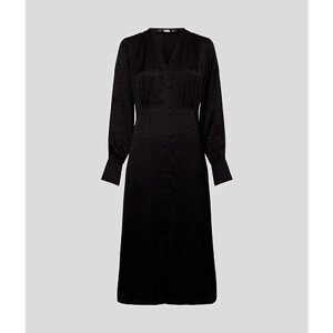 Šaty karl lagerfeld logo jacquard shirtdress černá 38